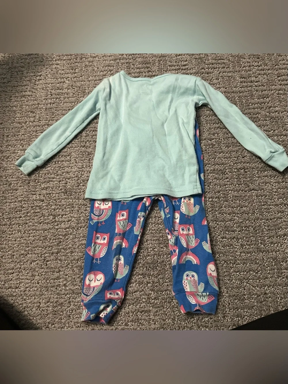 Girls' Mint & Blue Owl Pajama Set